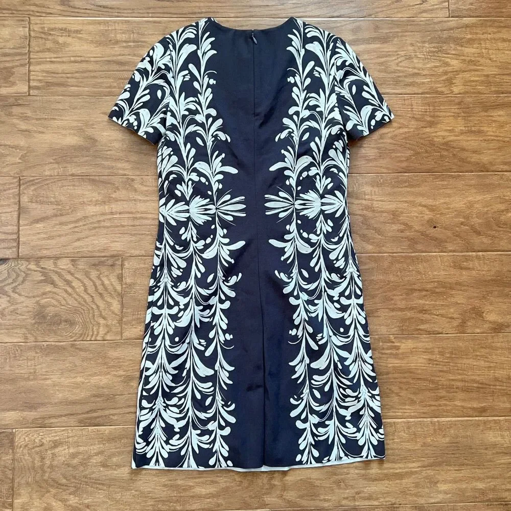 Tory Burch Brushstroke Symphony Shift Dress Size XS Black/White